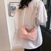 2024 Весна Новая жемчужная плиссированная сумка однотонная ручная сумка для пельменей корейская модная простая сумка через плечо