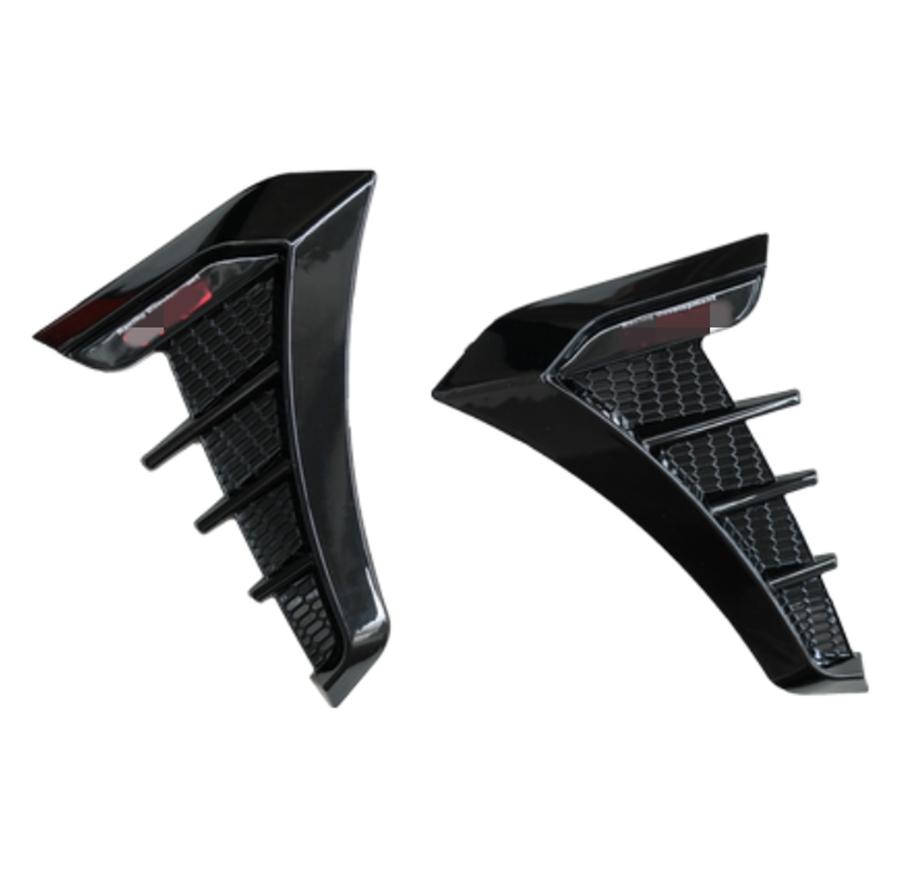 3D Glossy Black Car Side Wing Air Flow Fender Intake Vent Trim Sticker Universal