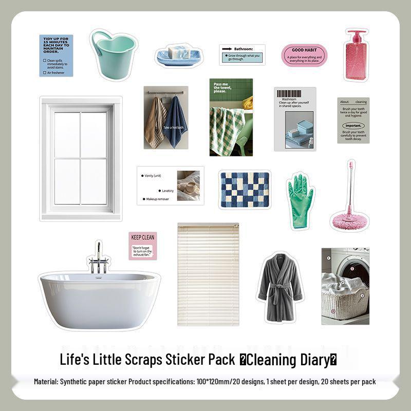 PaperMore Life Scraps Synthetic Paper Sticker Pack - Retro Journal Decor Material 4