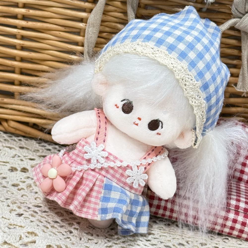 Handmade 10cm Doll Clothes Dress Headband Plush Dolls Outfit Toys Baby Doll's Accessories Cos Suit