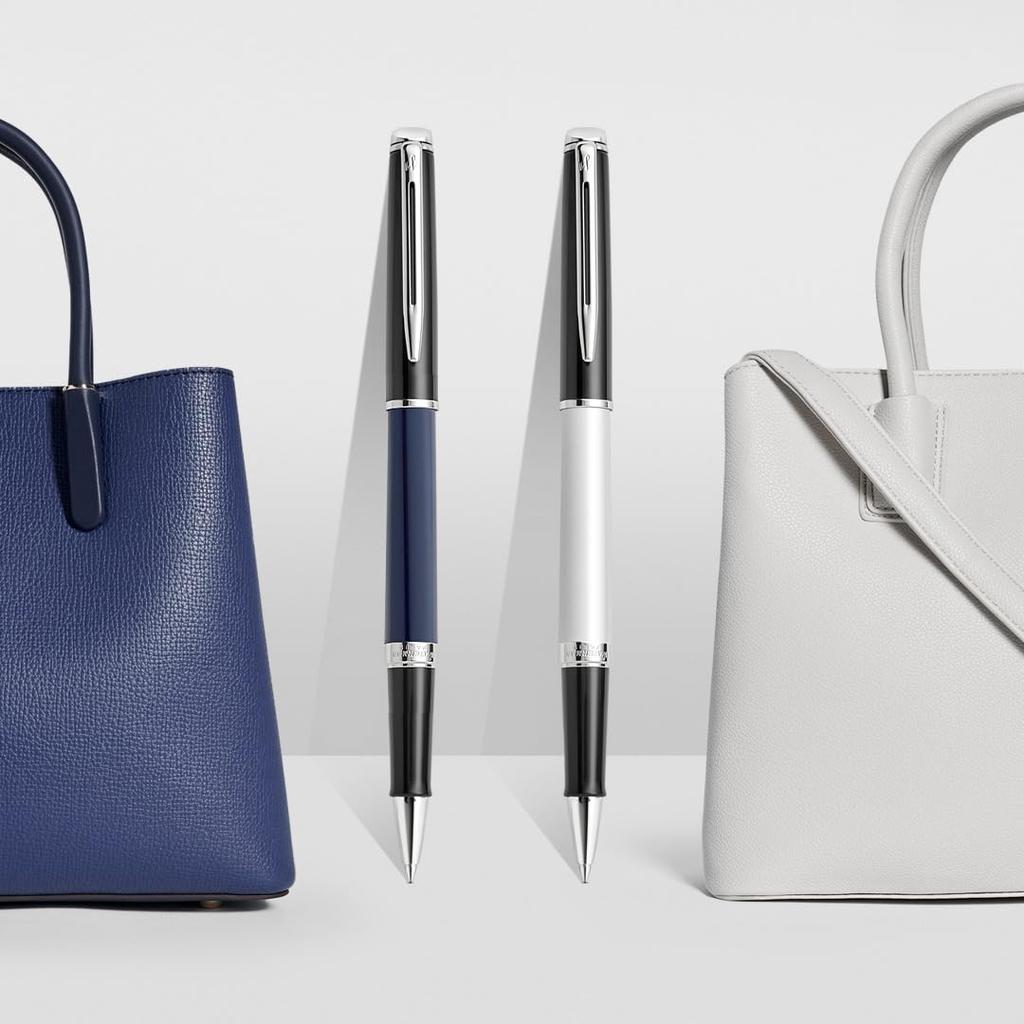 Waterman Ballpoint Pen Metropolitan Essential Black White CT Fine Tip Gift Box Gift Luxury Regular Import 2202912 Oil-based