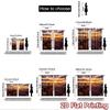 2D flat printing 2pcs Curtain Party Window Curtains Sunset Adventure Cliff Digital Printed Polyester Drapes Festive Curtains for