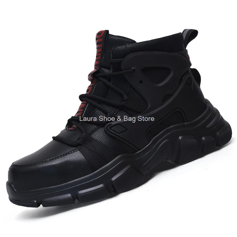 Модные рабочие защитные ботинки, мужские туфли со стальным носком, противоударные, высокие дышащие рабочие кроссовки, мужская промышленная защитная обувь, защитная обувь