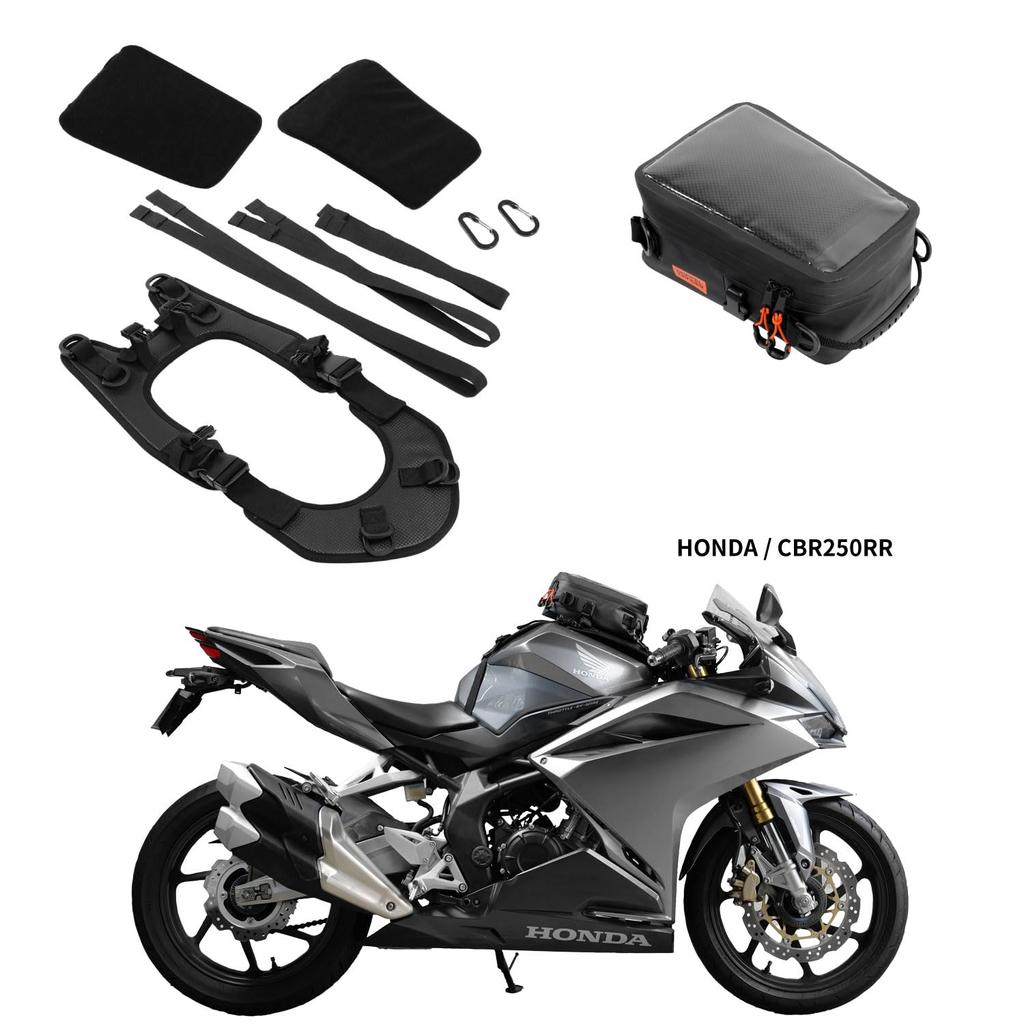 DOPPELGANGER Tarpaulin Tank Bag 2 Tank 4L Motorcycle Tarpaulin Bag Series Tie-Down [Belt-Mounted Bag] Capacity DBT633-BK