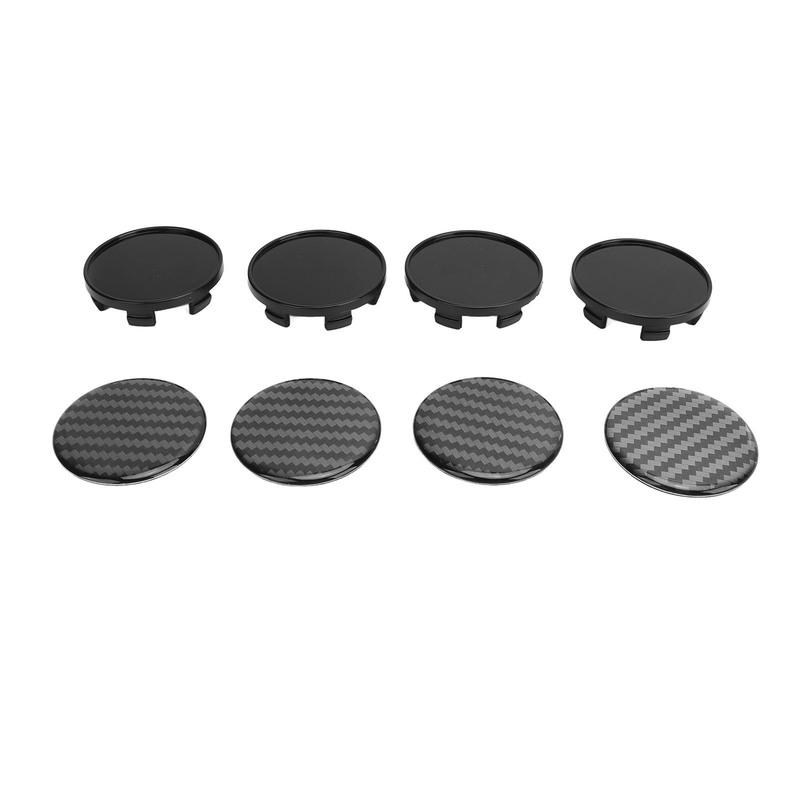 4pcs Wheel Center Caps Plastic Universal Carbon Fiber Style Center Hub Cap Cover 54mm Outer Diameter