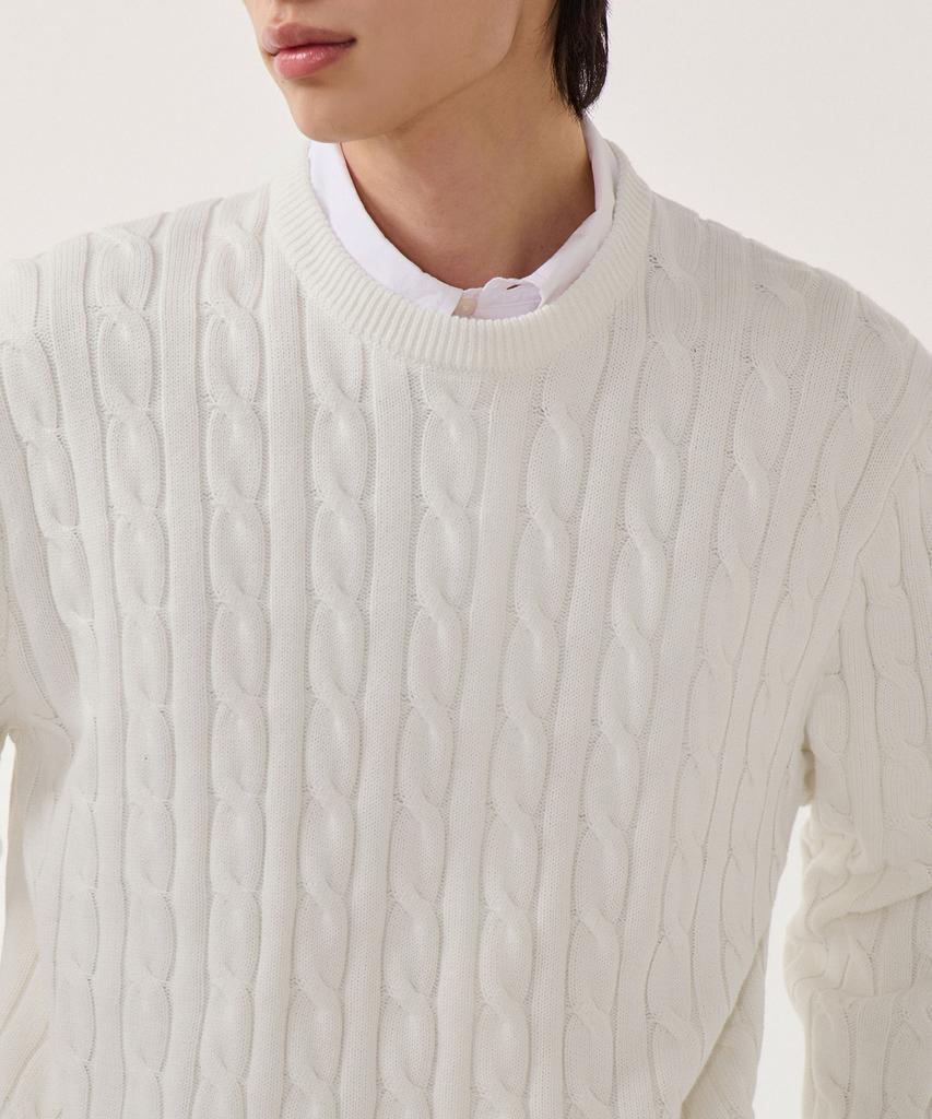 MUSINSA STANDARD Cotton Cable Crew Neck Knit [Ivory]