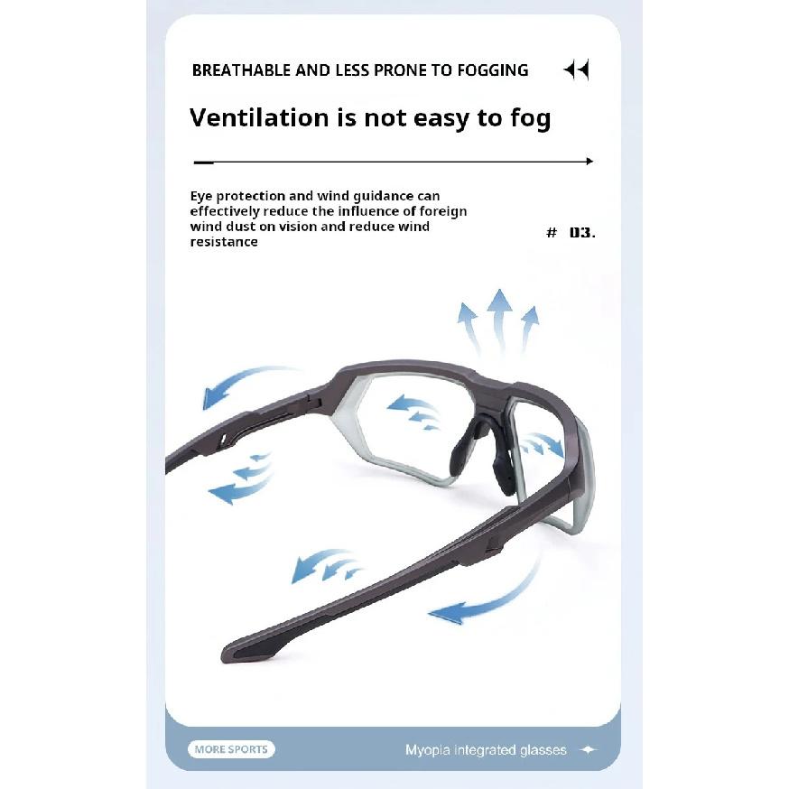 MOMOJA Cycling Glasses Integrated Windproof Goggles Football Badminton Basketball Men and Women Sports Prescription Glasses T11