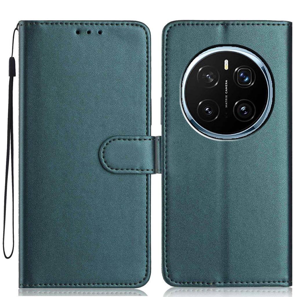 Для Honor Magic7 Pro 5G Чехол-кошелек с ремешком/Множество слотов для карт Однотонный кожаный чехол-подставка для телефона