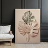 Złota Monstera Złota Monstera, 50X70 Cm, Bez Ramy, Płótno Premium Na Blejtramie