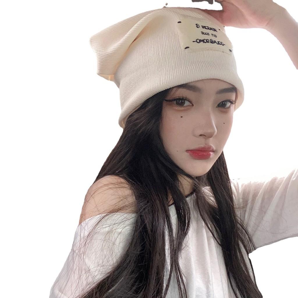 Knit Trendy Japanese Beanie For Winter Women Warm Medium Size Hat Acrylic