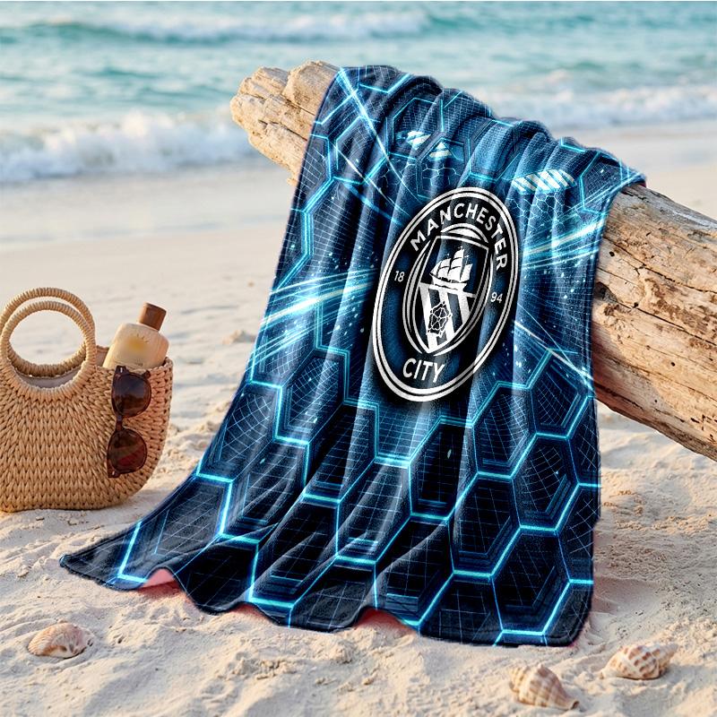 Manchester City Print Microfiber Beach Towel Quick Dry Absorbent Large Towel For Beach Swimming Travel