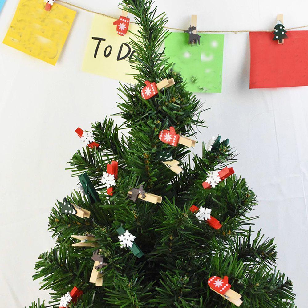 Декор для вечеринки снежинки лось рождественский орнамент держатель для карт рождественские деревянные зажимы зажим для бумаги фотоприщепки