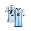 Футболка с синими наклейками для чемпионата мира по футболу в Аргентине Месси для взрослых, футболка с короткими рукавами > afa2104