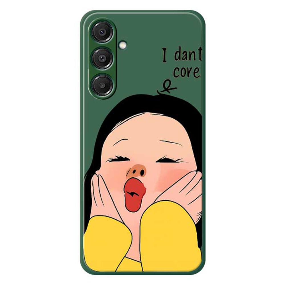 For Samsung Galaxy A16 5G/4G Case Girl Holding Face Pattern Printing Straight Edge TPU Phone Back Cover