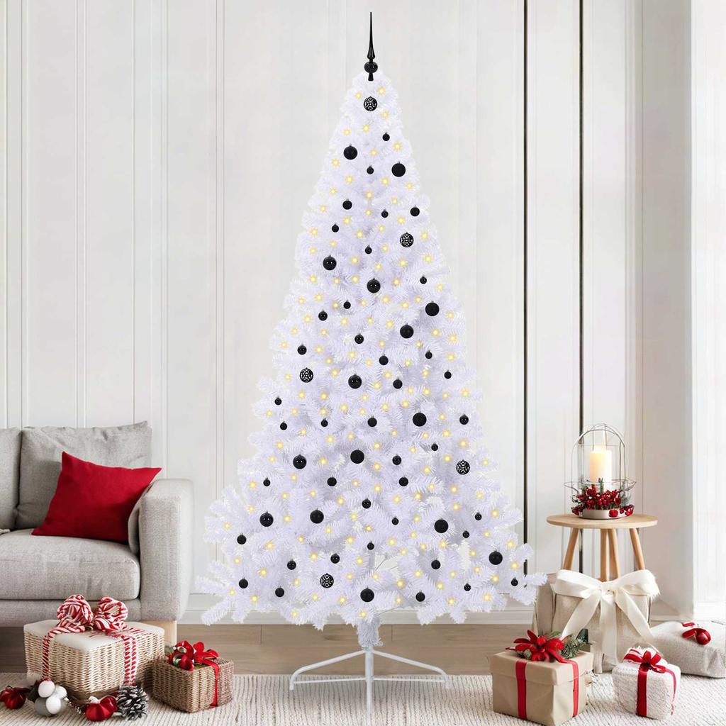 Artificial Christmas Tree White 240 cm PVC and Steel