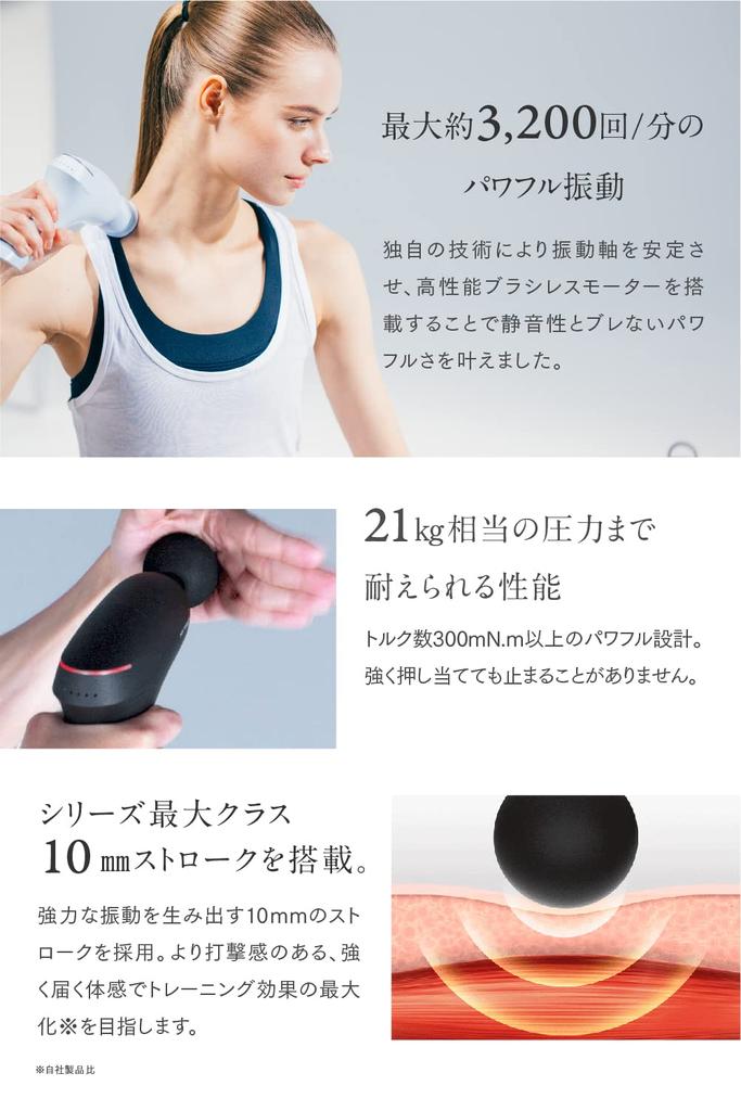 MYTREX REBIVE ZEN Black Myofascial Release Gun Handy Muscle Relaxation Vibration Shoulder Waist Legs Small Gift Present Revive Zen MT-RBZ22B