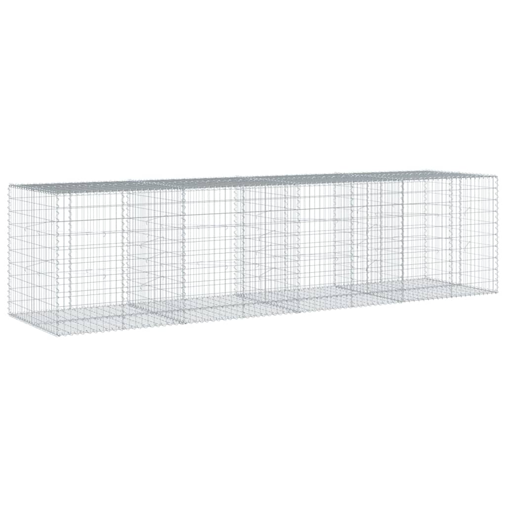 Gabion with Lid 400 x 100 x 100 cm Galvanized Iron