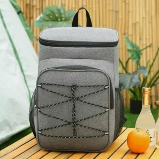 Picnic Bag Large Capacity Waterproof Oxford Cloth Cooler Bag with Adjustable Straps Side Mesh Pockets