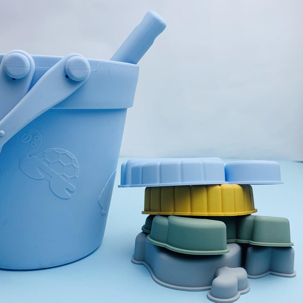 8 шт. набор силиконовых пляжных игрушек, портативный набор силиконовых игрушек для родителей и детей на открытом воздухе, защищающий от падения (Аксессуары для игрушек, случайное сочетание цветов)