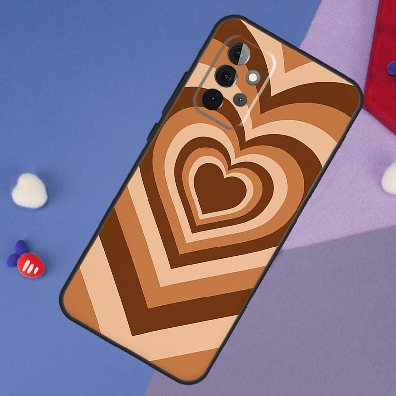Latte Love Стильный Кофейное Сердце Розовый Чехол Для Samsung Galaxy A14 A56 A36 A26 A16 A06 A54 A34 A12 A32 A52 A13 A33 A53 A15 A35 A55