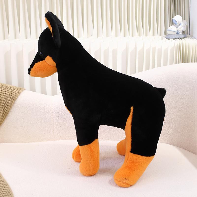 High Quality Simulation Dog Plush Toy Stuffed Lifelike Doberman Puppy Doll Home Decor Cartoon Kids Boy Girl Birthday Gift