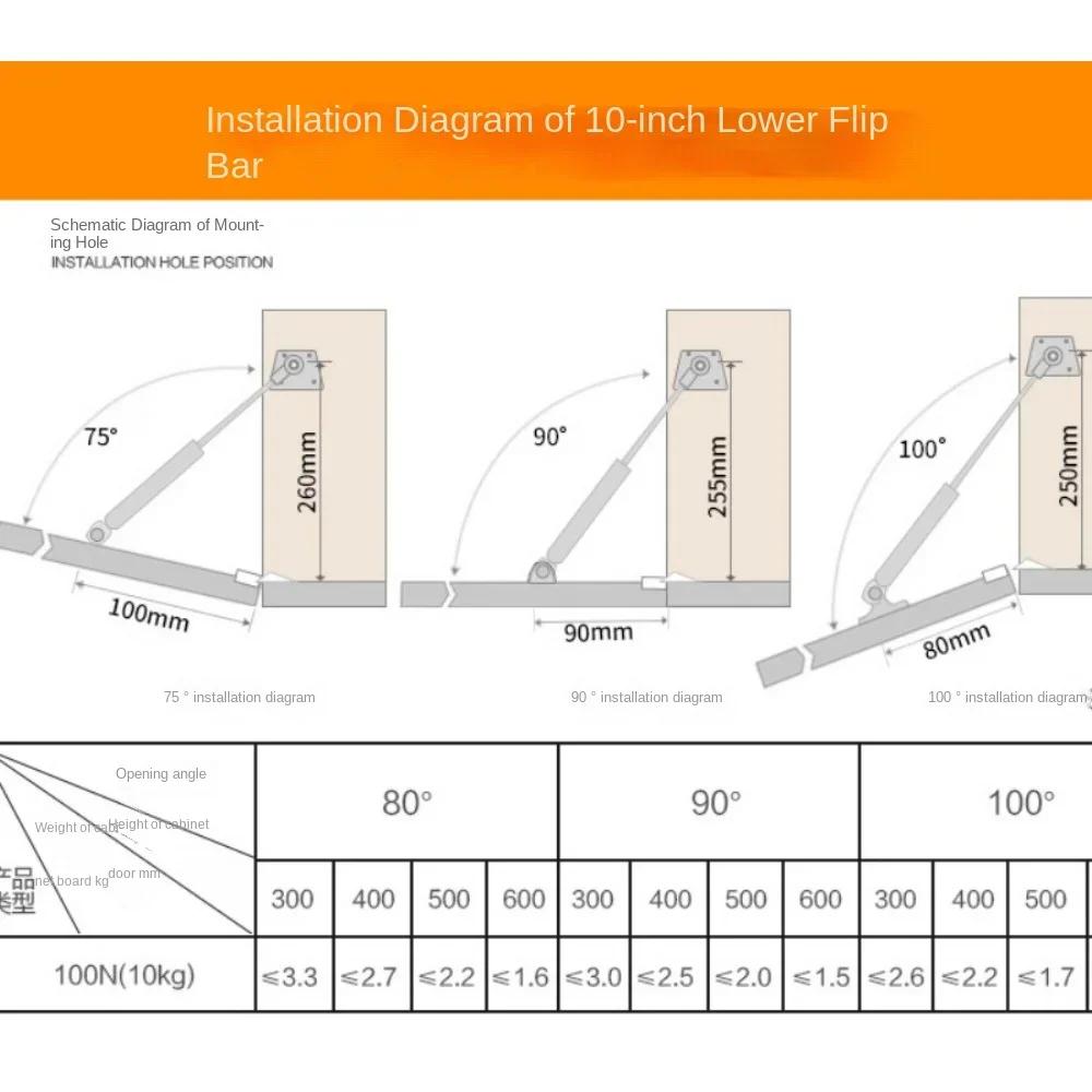 6/8/10-дюймовый гидравлический стержень для откидывания вниз, алюминиевая рама, дверь, телескопический стержень, опорный стержень, пневматическая стойка