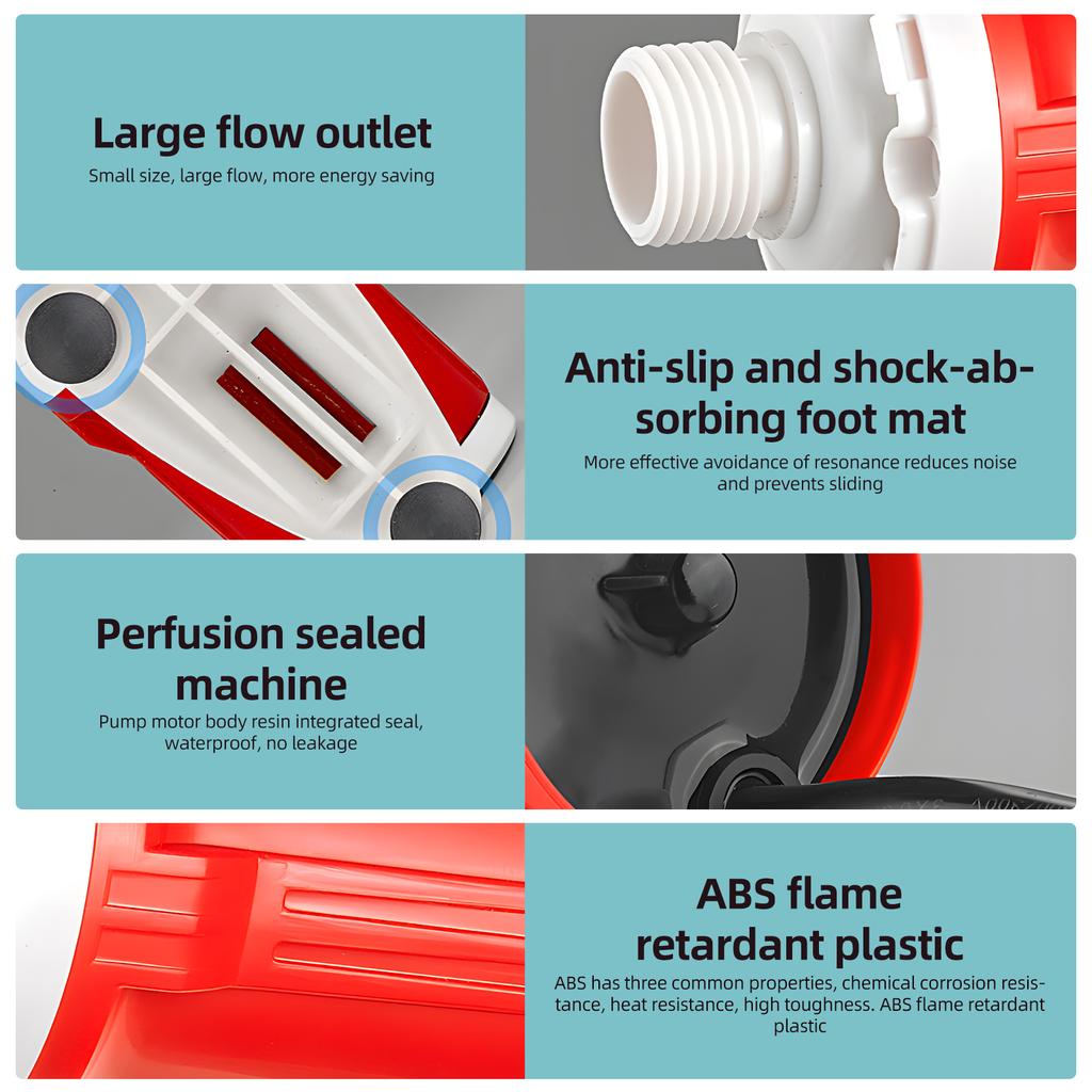 Погружной насос DC24V, 25 Вт, портативный водяной насос для аквариума, 1000-1200 л/ч, высокий расход, ультра тихий