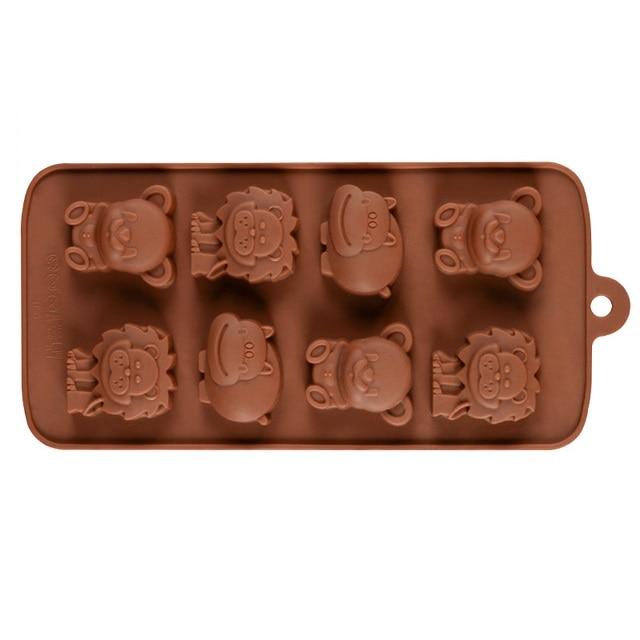 Wild Animals Silicone Chocolate Mold, 21x10x1cm, for Making Chocolate Candies Jelly Ice Cubes, Original Deals