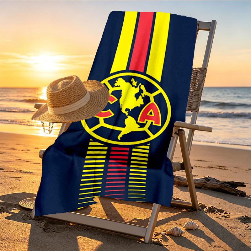 Club America Print Beach Towel Design, Soft, Lightweight. for Home Bathroom, Spa, Pool, Yoga, Surfing, Camping, Gift for Family, Friend