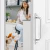 HOOWDAMY 2-Pack Aluminum Alloy Handles, Metal Door Handles, Cupboard Pull Handles, Interior Bathroom Handles, Sliding Door Opening and Closing Assista