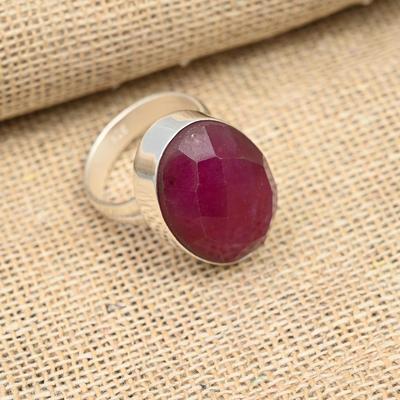 Кашмирский красный рубин, драгоценный камень, ювелирные изделия ручной работы из твердого серебра 925 пробы