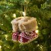 Plush/Cloth Christmas Boots Pendant Decorative Plush Christmas Tree Pendant  Festival Party