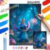 Disney Digital Oil Painting Art Kit Stitch Fairy Forest Flower Hand Filled Home Decor