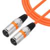 Uxcell 7 футов 3-контактный XLR Male-Male Кабель для микрофона Профессиональный аудиоадаптер Кабель для сценической студии PA-системы Оранжевый