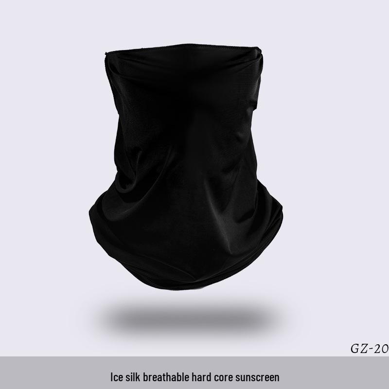 Ice Silk Ear-Hanging Face Mask - Breathable Sunshade & Neck Gaiter for Cycling & Sports