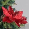 Christmas Artificial Flower Fake Ornaments Long-lasting Christmas Tree Shiny Flower for Home Festive Decoration