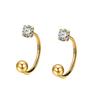 Small and Fresh Diamond-set Hook Earrings Screw Earrings Without Taking Off Ear Piercing Earrings Light and Luxurious Earrings