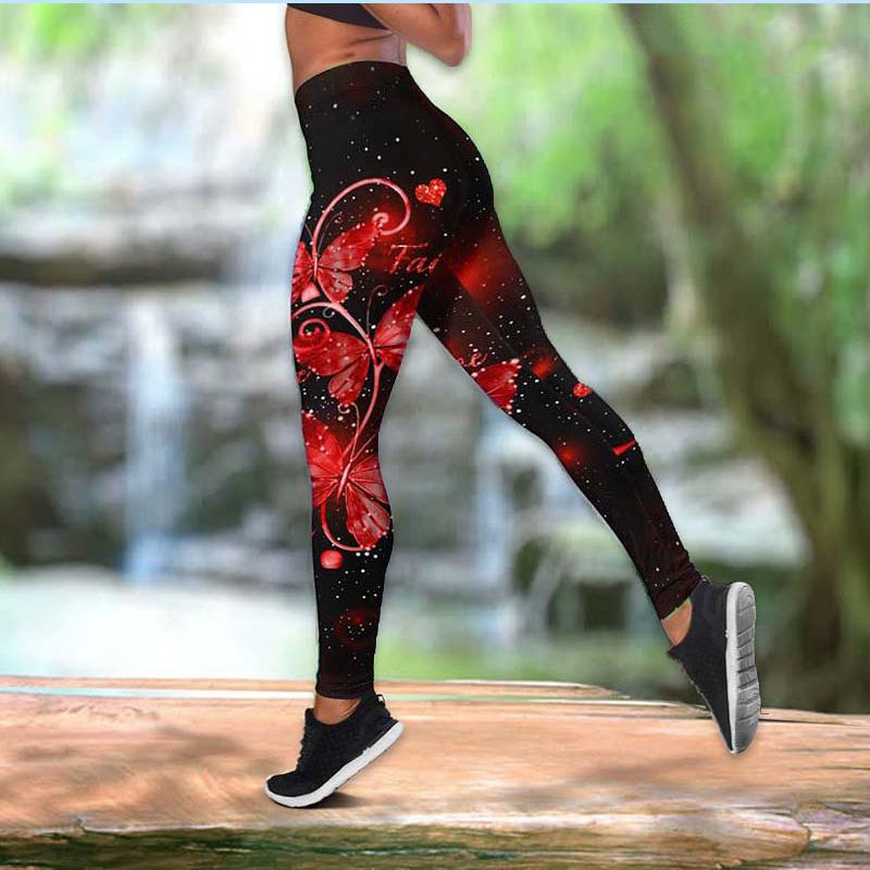 Экипировка для йоги с принтом листьев и бабочек для женщин, модные леггинсы для тренировок с 3D принтом, спортивные леггинсы для фитнеса с высокой талией, повседневные штаны для йоги