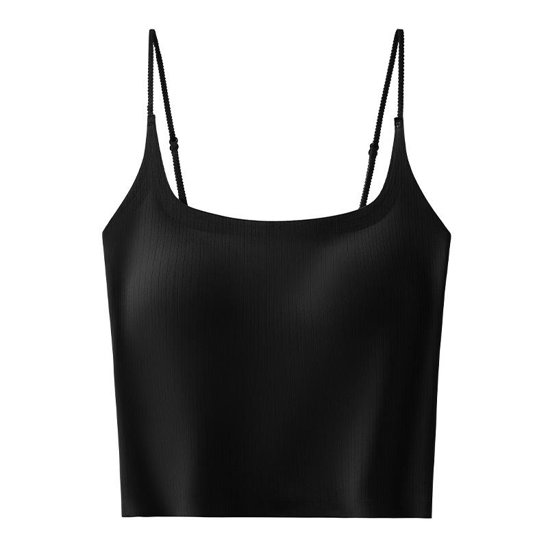 2025 Новая женская бесшовная весенняя майка с нагрудными вкладышами - Удобная, стильная и подходящая для ношения как нижнее белье или как верхняя одежда