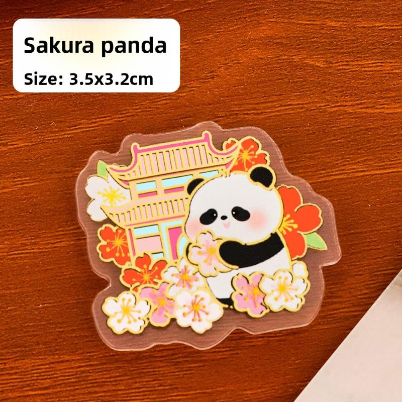 Милый магнит на холодильник в виде панды, мультяшное магнитное украшение для холодильника, акриловый лист, памятный маленький подарок