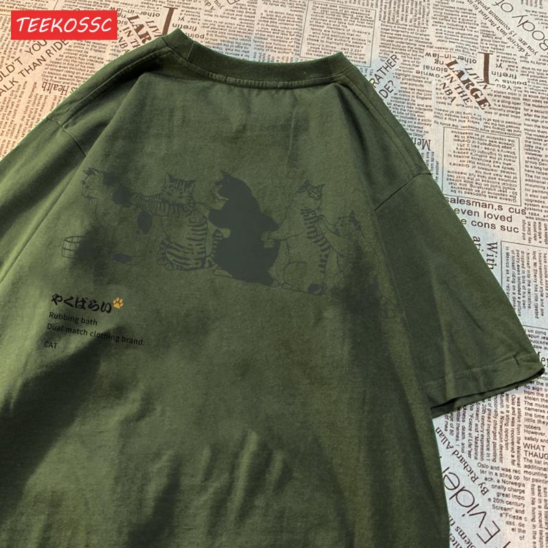 Футболка женская с короткими рукавами и принтом кота, модный свободный универсальный летний топ, повседневная и модная уличная одежда