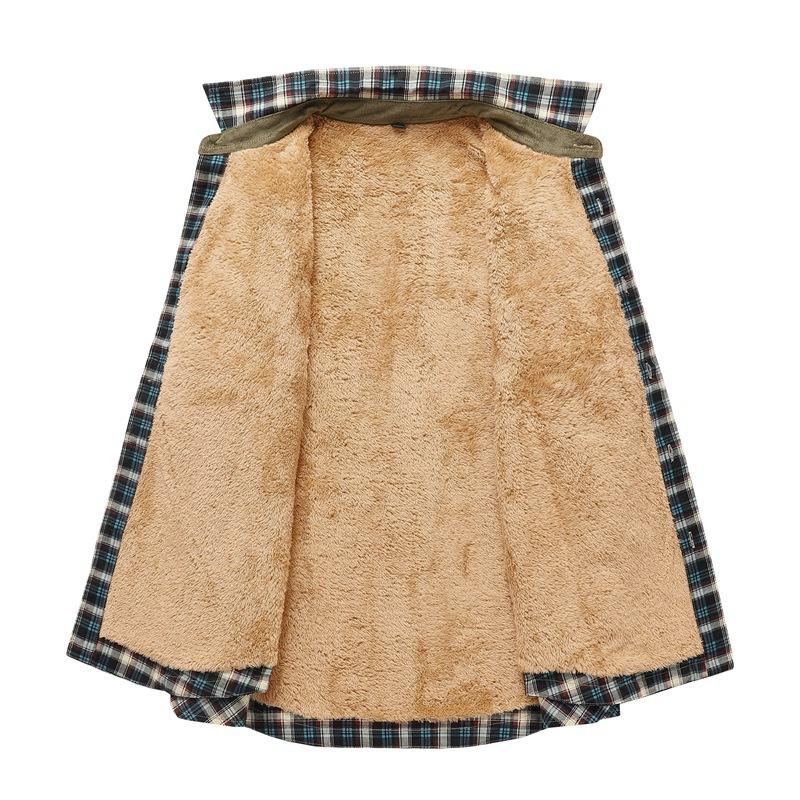 Мужская осенне-зимняя теплая утепленная рубашка больших размеров с подкладкой, повседневная рабочая куртка с пуговицами и лацканами наизнанку