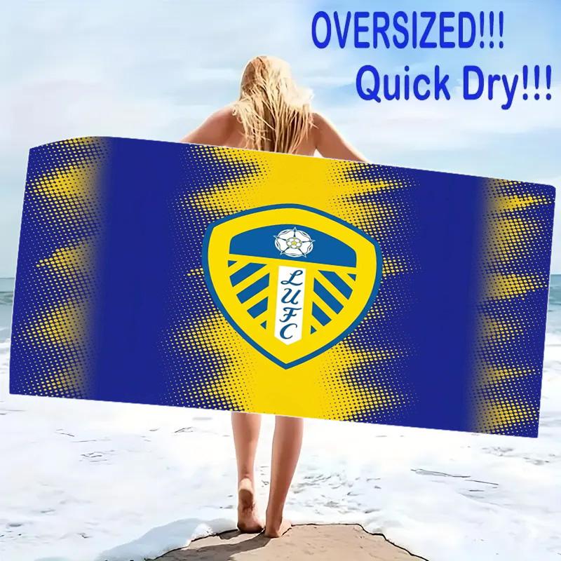 Пляжное полотенце с принтом LUFC, Большое мягкое быстросохнущее полотенце для пляжа, кемпинга, плавания