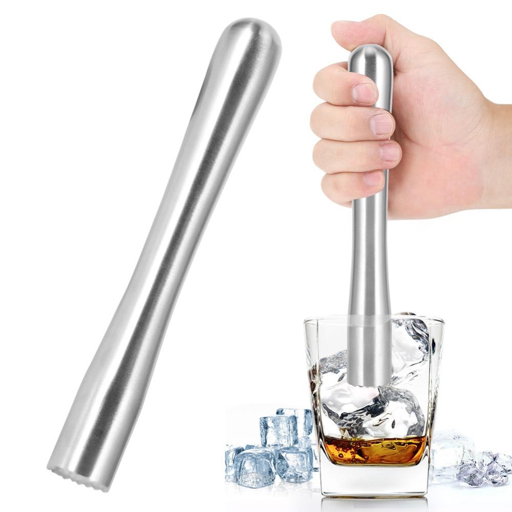 Stainless Steel Stainless Steel Muddler Silver Ice Hammer Professional Ice Crushing Rod Bartender
