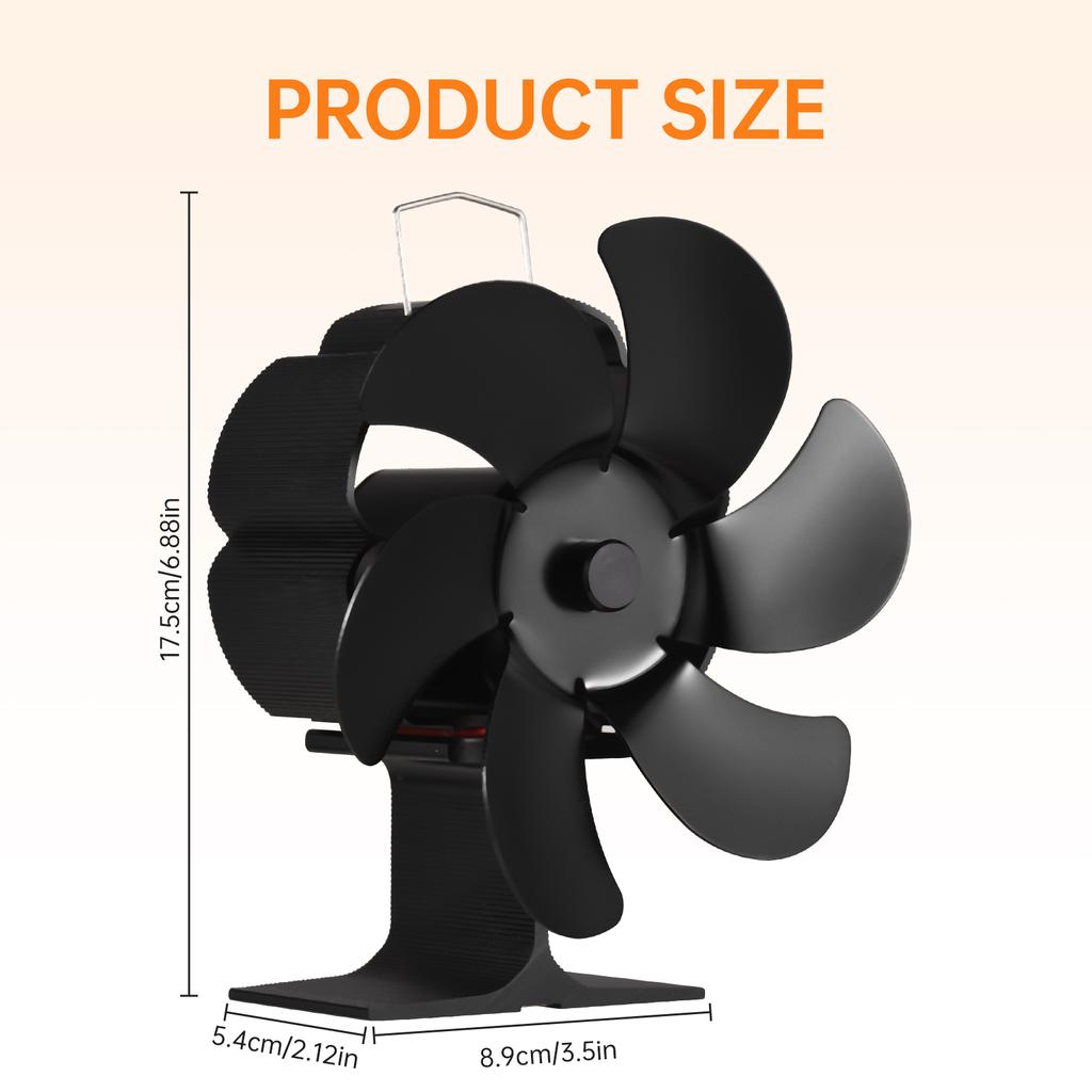 6-лопастной вентилятор для духовки с ручкой для переноски и защитой от перегрева Портативный тепловой вентилятор