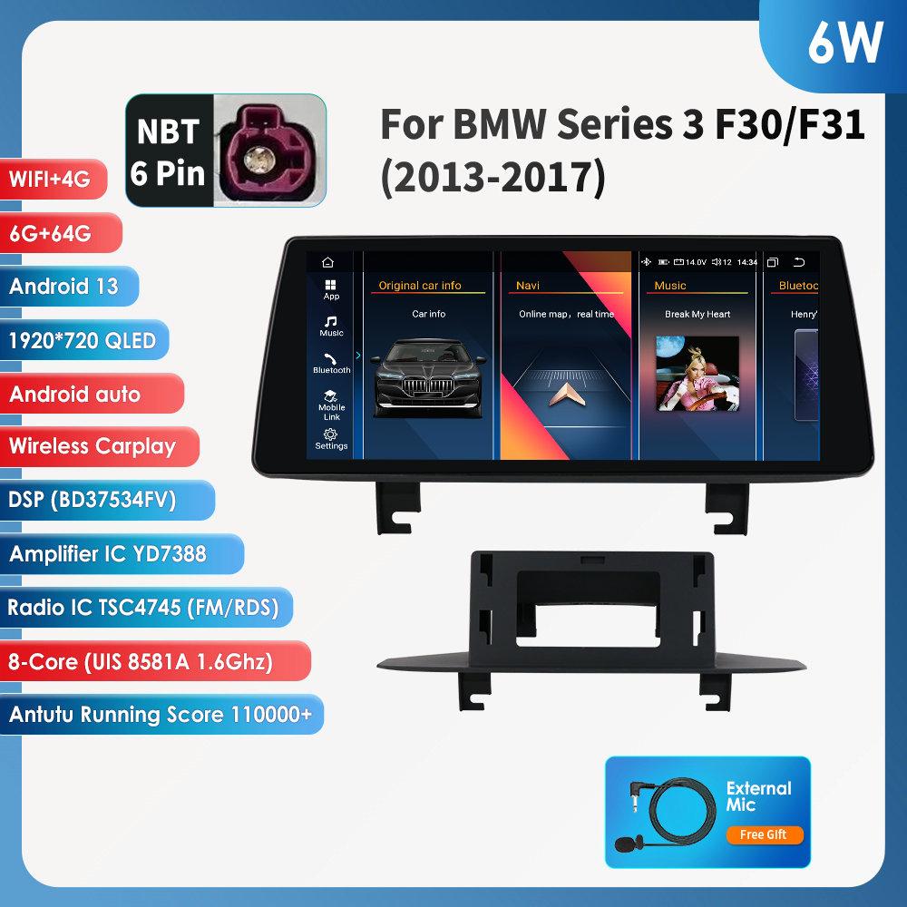 OSSURET 10,25" Android 13 Автомагнитола для BMW 3 F30 F31 2013-2017 NBT Авторадио 4G Carplay Мультимедийный проигрыватель интеллектуальных систем автомобиля Авто 4G RDS