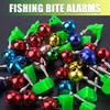 10Pcs Fishing Bite Alarms Rod Bells Tip Clip Night Fishing Rod Fish Bite Bait Alarm Indicator with Double Alert Bells