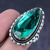 Natural Green Tourmaline Gemstone Handmade 925 Steling Silver Ring Size 9 C1d06
