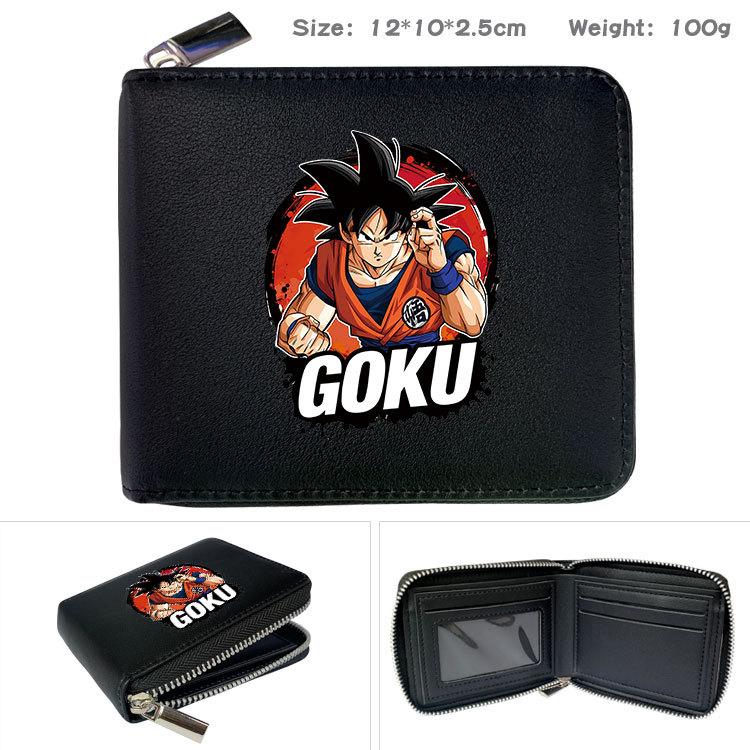 Dragon Ball Z Zip Wallet Anime Print Short PU Card Coin Purse Portable for Students Men Women Goku Vegeta 1pcs