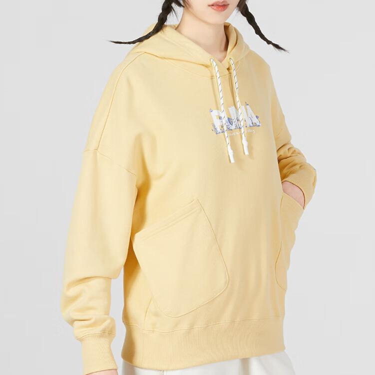 Puma Letter Pattern Printed Casual Hoodie Women Hoodies Light-Straw-Yellow 539960-42